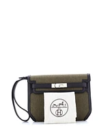 Pre-Owned HERMES 25 Kelly Depeches Pouch Toile and Leather