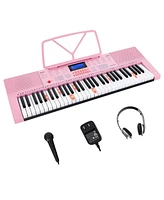 61-Key Electronic Keyboard Piano with 350 Rhythms Timbres 50 Demo Songs