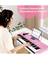 61-Key Electronic Keyboard Piano with 350 Rhythms Timbres 50 Demo Songs