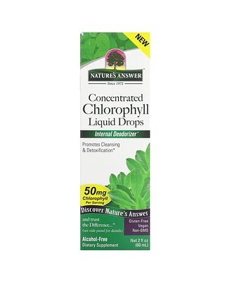 Nature's Answer Alcohol-Free Chlorophyll 50mg 2oz Liquid | Internal Deodorant | Skin and Hair