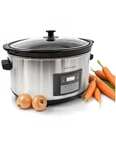 Elite Cuisine 8.5 Quart Stainless Steel Digital Slow Cooker