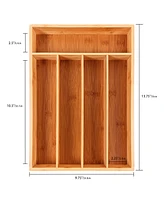 BergHOFF Bamboo 5-Slot Flatware Organizer, 13.75" x 9.75"