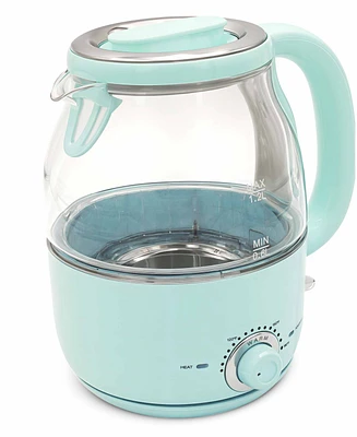 Elite Cuisine 1.25 Quart Adjustable Temperature Electric Honeypot Glass Kettle with Keep Warm