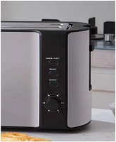 Elite Cuisine 4-Slice Stainless Steel Long Slot Toaster