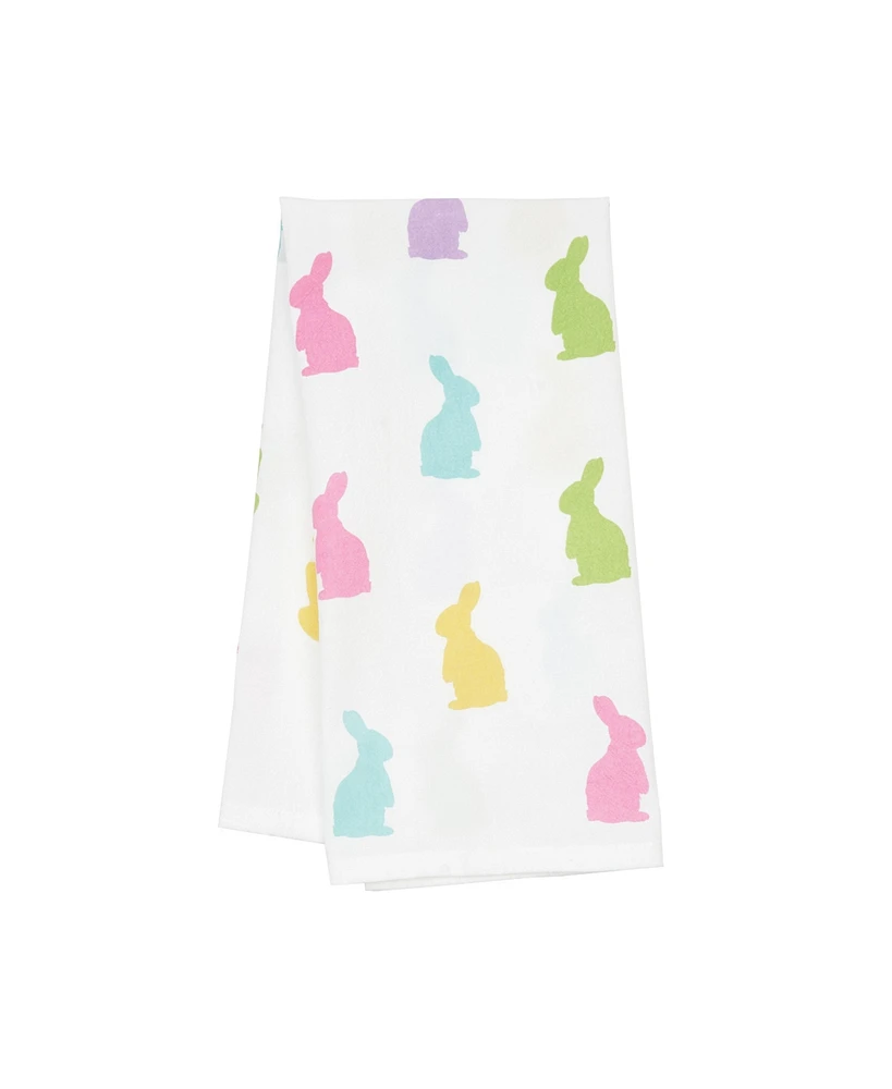 Easter Bunny Rabbit Hop 100% Cotton Flour Sack Printed Kitchen Dishtowel