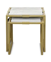 StyleCraft Home Collection 2-Pc. Marble Modern Tables