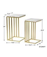 StyleCraft Home Collection 2-Pc. Marble Angie Glam Table