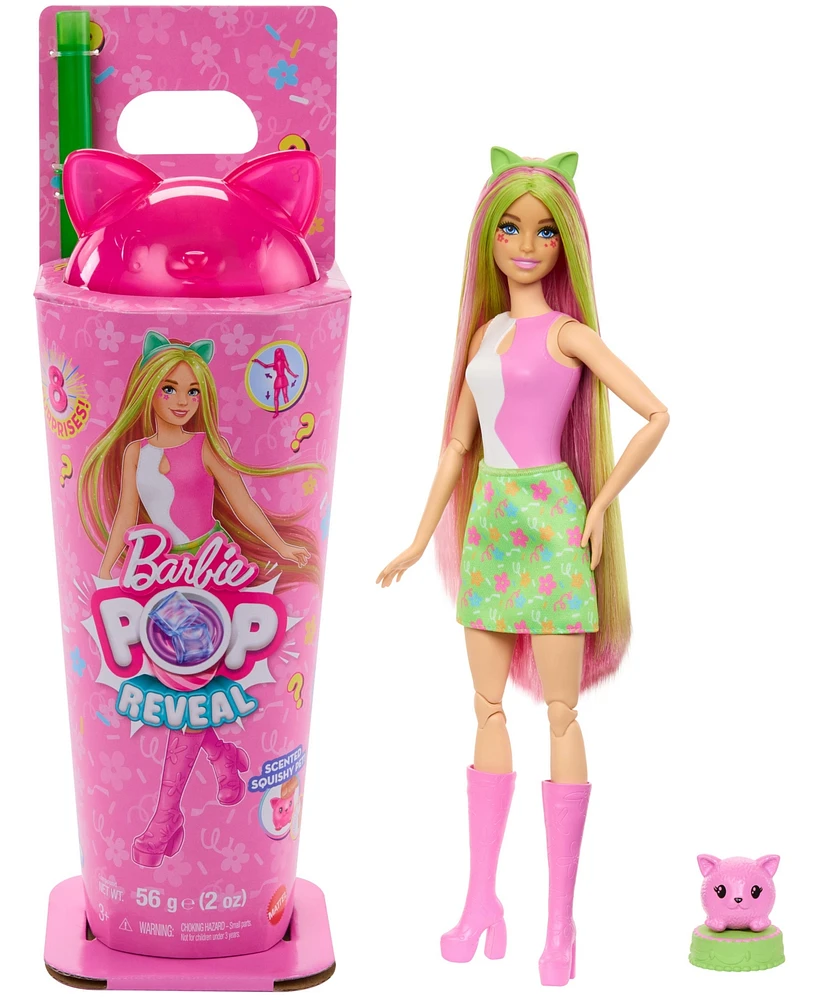 Barbie Pop Reveal Shakes Series Doll & Accessories Set, Scented Cute Kitten Fashion Doll