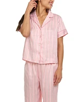 Flora by Nikrooz Women's Nicola Stripe Charm Notch Pajama Set