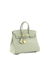 Pre-Owned HERMES Birkin 25 Handbag Green Swift with Gold Hardware