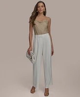 Donna Karan New York Women's Pleat-Front Wide-Leg Pants