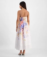 En Saison Women's Taylorann Printed Smocked-Back Dress