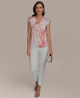 Donna Karan New York Women's Printed V-Neck Blouse