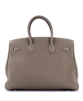 Pre-Owned Hermes Birkin 35 Handbag Grey Togo with Palladium Hardware