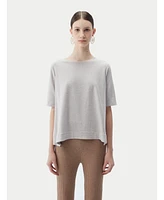 Gobi Cashmere Women's Box-Cut Cotton Silk Cashmere Blend T-Shirt