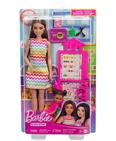 Barbie Teacher Doll with Brunette Fashion Doll, 1 Toddler Doll, & Teaching Accessories