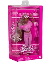 Barbie Deluxe Style Doll 4 in Soft Pink Jumpsuit, Pink and Brown Braided Hair