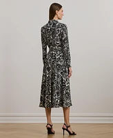 Lauren Ralph Women's Floral Crepe Midi Dress