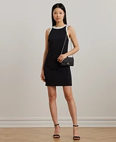 Lauren Ralph Women's Two-Tone Crepe Sleeveless Shift Dress