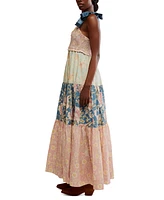 Free People Women's Bluebell Cotton Mixed-Print Tiered Maxi Dress