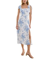 Trixxi Juniors' Floral Print Sleeveless Midi Dress