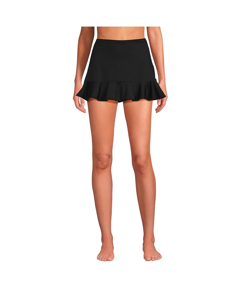 Lands' End Women's Ruffle Hem Mini Swim Skirt