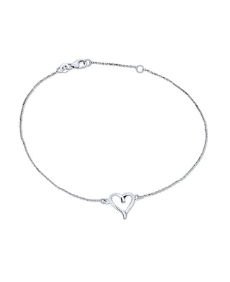 Bling Jewelry Delicate Heart Anklet Ankle Bracelet Sterling Silver 9-10 Inch Extender