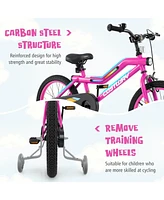 Led Lighted Kids Bike with Training Wheels and Headlight Ideal for Safe Riding for Ages 4-7 Years