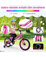 Led Lighted Kids Bike with Training Wheels and Headlight Ideal for Safe Riding for Ages 4-7 Years