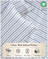 Printed Floral - 100% Organic Cotton Percale Twin Sheet Set Deep Pocket,