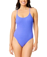 Salt + Cove Juniors' Ribbed Metallic One-Piece Swimsuit, Exclusively at Macy's