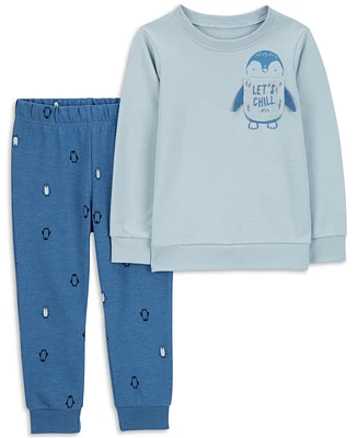 Carter's Toddler Boys Penguin Sweatshirt & Pants, 2 Piece Set