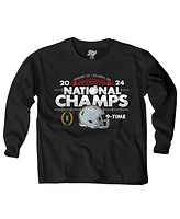 Blue 84 Big Boys and Girls Black Ohio State Buckeyes College Football Playoff 2024 National Champions Schedule Long Sleeve T-Shirt