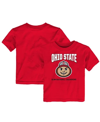 Outerstuff Preschool Scarlet Ohio State Buckeyes College Football Playoff 2024 National Champions T-Shirt