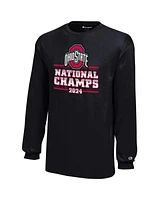 Champion Big Boys and Girls Black Ohio State Buckeyes College Football Playoff 2024 National Champions Schedule Long Sleeve T-Shirt