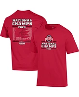 Champion Men's Scarlet Ohio State Buckeyes College Football Playoff 2024 National Champions Schedule T-Shirt