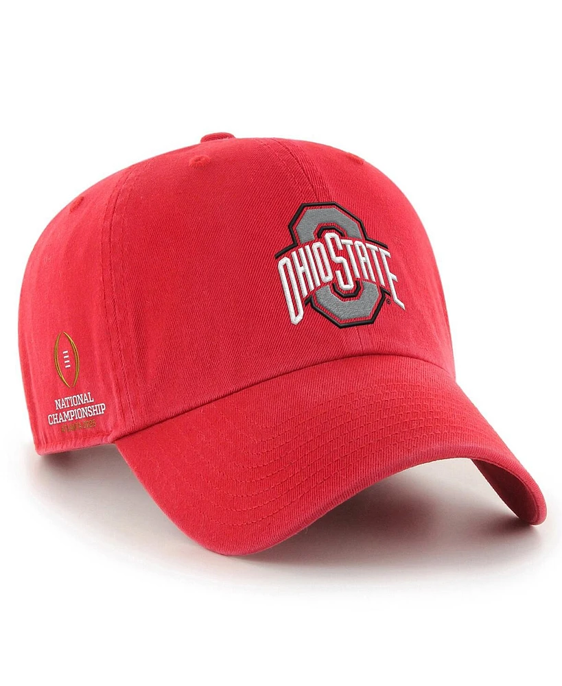 '47 Brand Men's Scarlet Ohio State Buckeyes College Football Playoff 2025 National Championship Game Clean Up Adjustable Hat