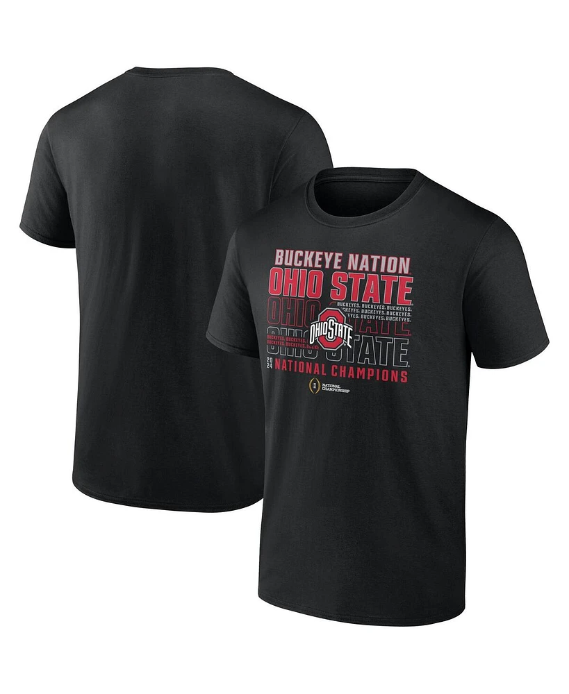 Fanatics Men's Black Ohio State Buckeyes College Football Playoff 2024 National Champions Slogan T-Shirt