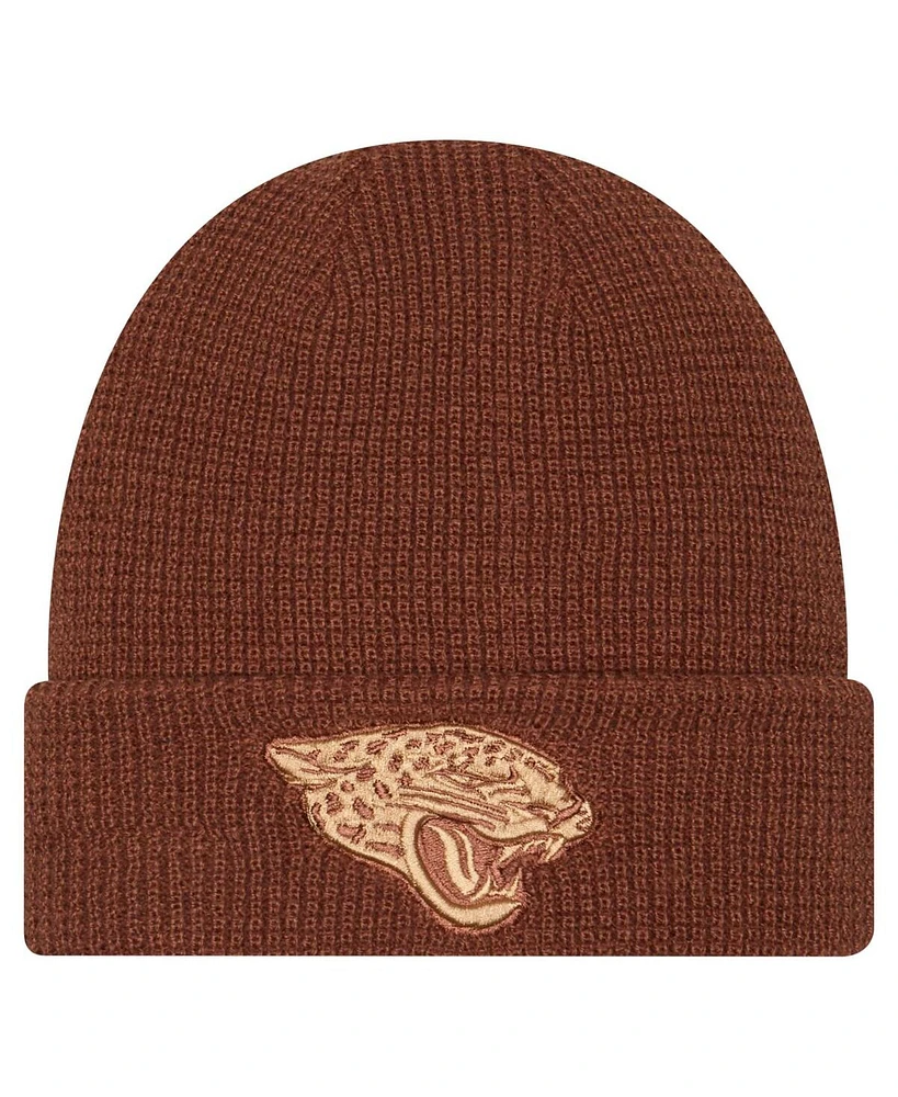 New Era Men's Brown Jacksonville Jaguars Tiramasu Waffle Cuffed Knit Hat