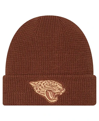 New Era Men's Brown Jacksonville Jaguars Tiramasu Waffle Cuffed Knit Hat