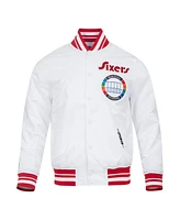 Pro Standard Men's White Philadelphia 76ers 2024/25 City Edition Chenille Satin Full-Snap Jacket