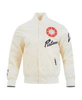 Pro Standard Men's Cream Detroit Pistons 2024/25 City Edition Chenille Applique Full-Snap Satin Jacket