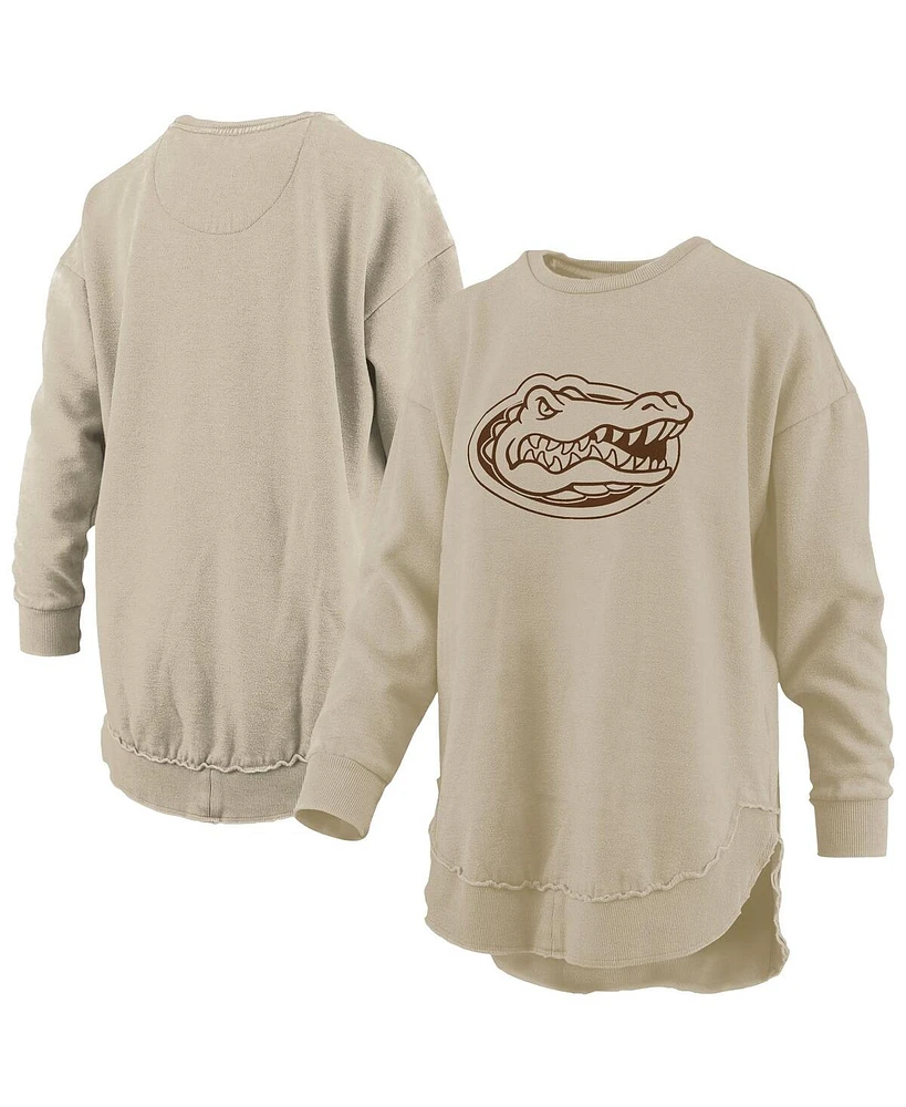 Pressbox Women's Tan Florida Gators Poncho Fleece Pullover Sweatshirt