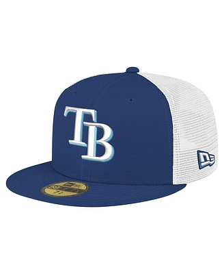 New Era Men's Navy Tampa Bay Rays Team Color 59FIFTY Trucker Fitted Hat