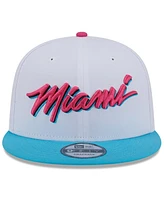 New Era Big Boys and Girls White Miami Heat 2024/25 City Edition 9FIFTY Snapback Hat