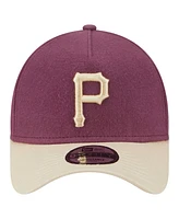 New Era Men's Maroon Pittsburgh Pirates Moleskin A-Frame 9FORTY Adjustable Hat