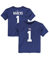 Nike Toddler Malik Nabers Royal New York Giants Name Number T-Shirt