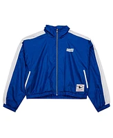 Mitchell & Ness Women's Royal New York Giants Nylon Cropped Full-Zip Jacket