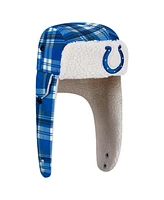 New Era Royal Indianapolis Colts Sideline Plaid Sherpa Trapper Hat