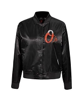 Pro Standard Women's Black Baltimore Orioles Rhinestone Satin Full-Snap Jacket